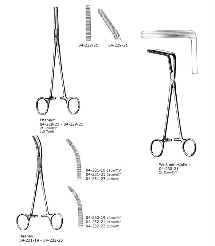 Clamp Forceps, Hysterectomy and Vaginal Forceps